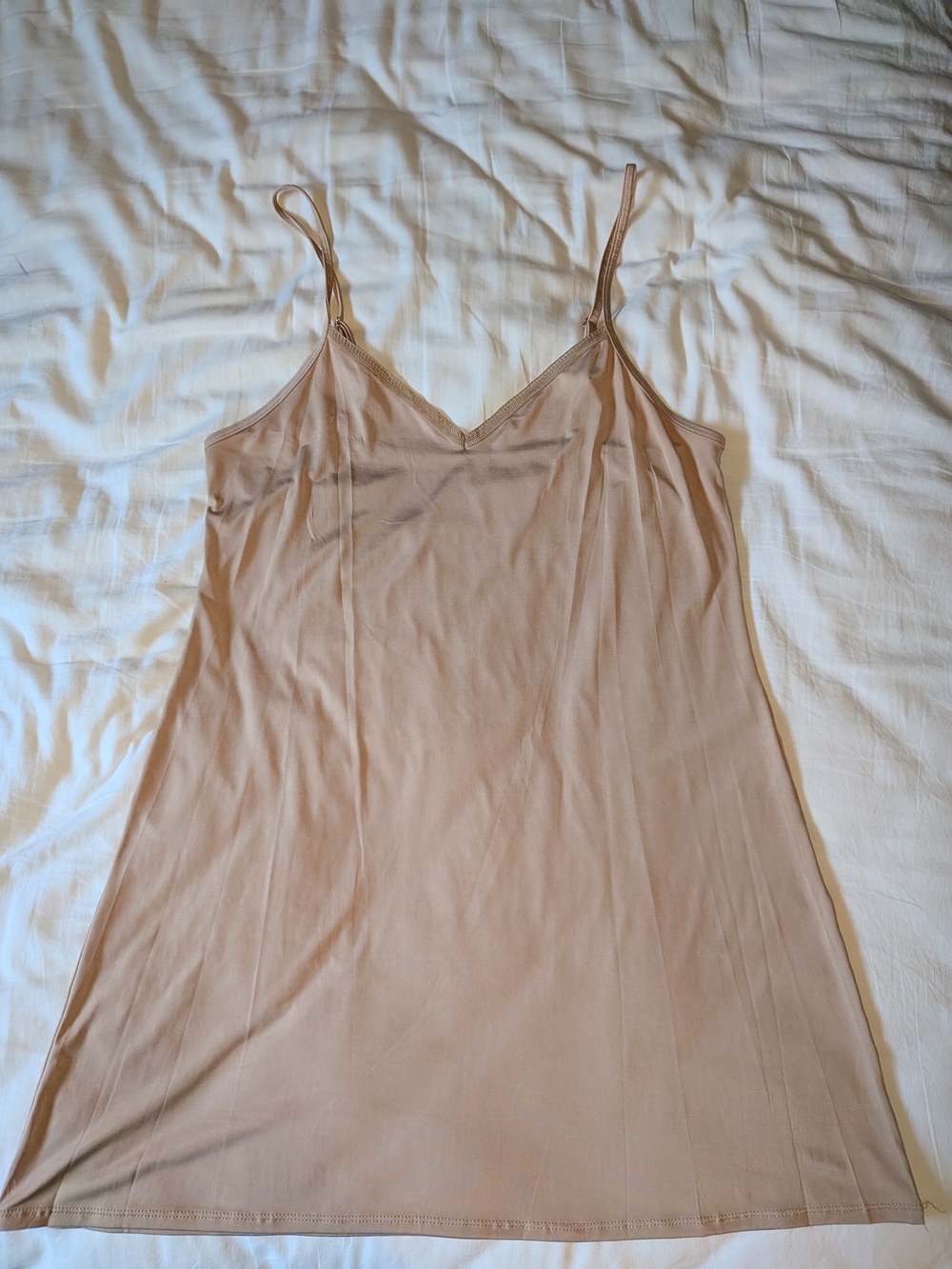 Jones New York Beige Slip Chemise with Adjustable Straps